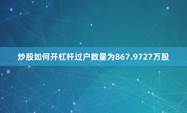 炒股如何开杠杆过户数量为867.9727万股